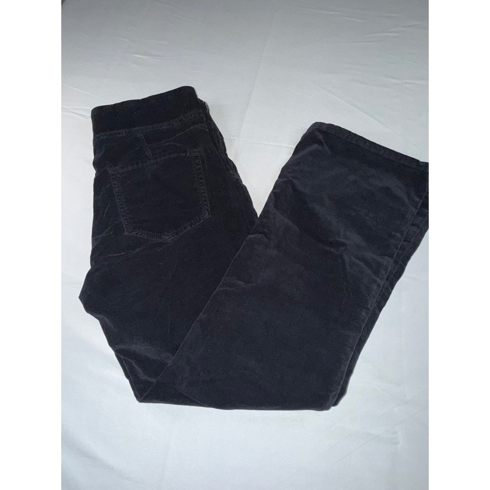 Free People Black Corduroy Flare Pants Side Zip Velvet Feel Stretch Size XS